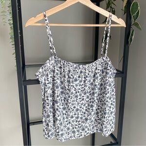 Madewell Flowy Square Neck Tank in Floral